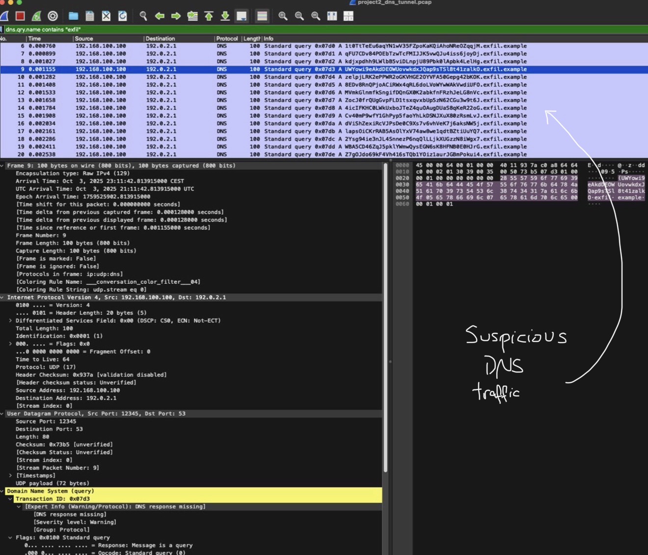 DNS tunneling with missing responses