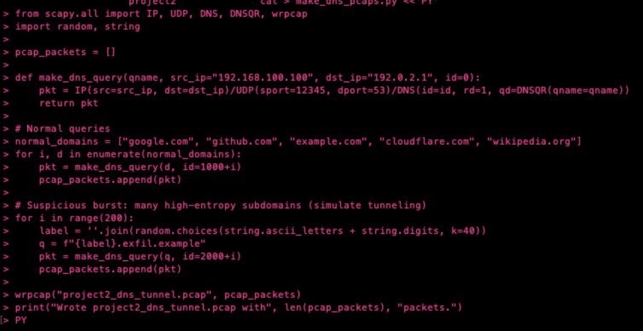 DNS simulation overview and PCAP ready