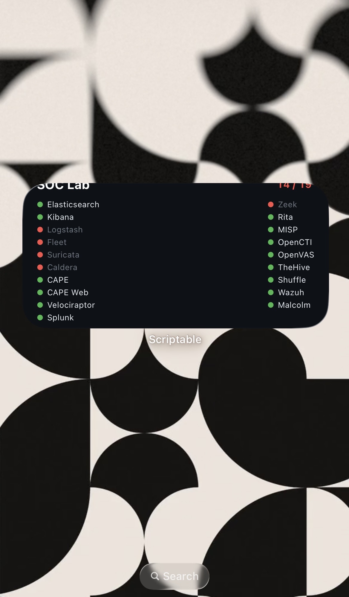Widget live on iPhone homescreen